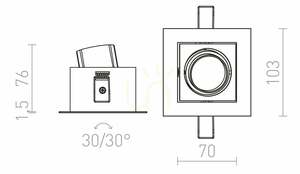LED-Einbauleuchte Rendl BONDY I R12856 weiß 7 W 3000 K 24° small 7