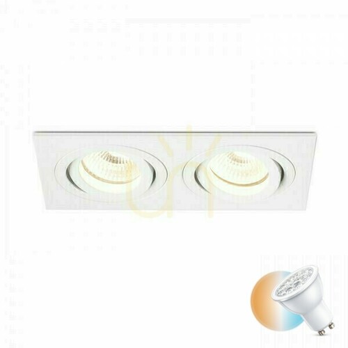 Prüfen Pasadena Gu10 Sq Ii Einbauleuchte Weiß 230 V 2x50 W.