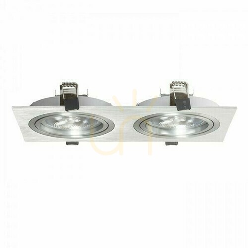 Prüfen Pasadena Einbauleuchte G53 Sq Ii Gebürstetes Aluminium 12 V 2x50 W.