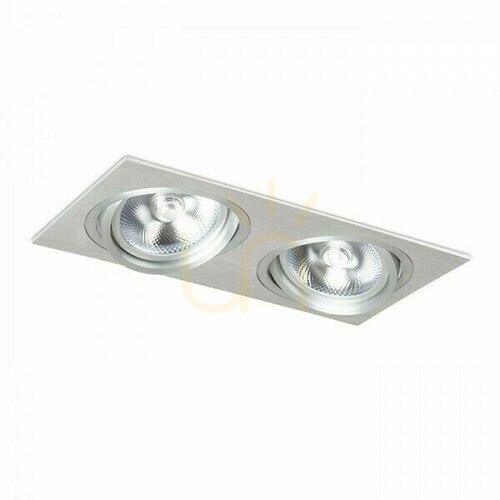 Prüfen Pasadena Einbauleuchte G53 Sq Ii Gebürstetes Aluminium 12 V 2x50 W.