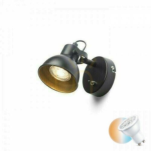 Prüfen Rosita I Wandleuchte Schwarz/Gold 230 V Led Gu10 9 W.