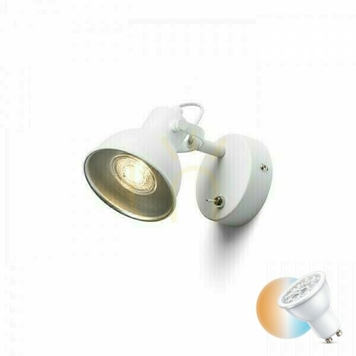 Prüfen Wandleuchte Rosita I Wandleuchte Weiß/Silbergrau 230 V Led Gu10 9 W.