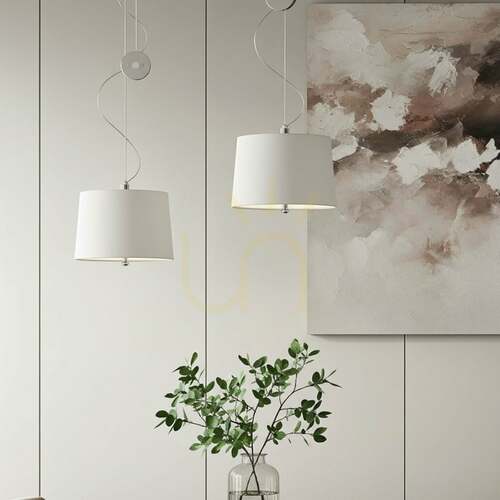 Prüfen Rendl LEVITA R12477 höhenverstellbare Pendelleuchte, Weiß und Chrom, E27 LED 15 W