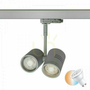 Beeba Ii Strahler für 3 Phase Silber Gray Rail 230 V Gu10 2x35 W. small 0
