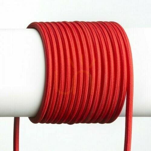 Prüfen Zubehör für Lampenschirme Fit 3x0.75 Textilkabel 1 Mb Rot