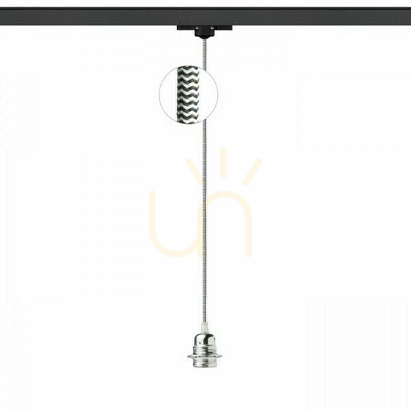 Rendl Elisa Pendant Light for 3-Circuit Track, Black and White, E27, R12108
