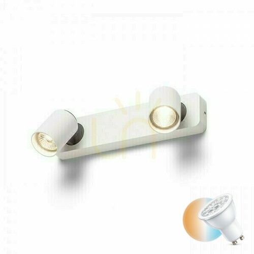 Prüfen Dugme Ii Anbaulampe Weiß/Antrazit 230 V Gu10 2x35 W.