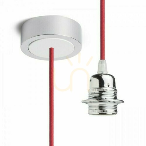 Prüfen Rendl HEX CHROME Pendelset rot R11937 E27 15 W