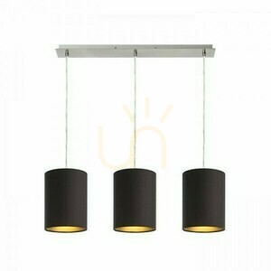 Schirm, Lampenschirm Ron 15/20 Polycotton Schwarz/Gold Foil Max. 28 W small 1
