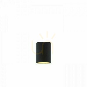 Schirm, Lampenschirm Ron 15/20 Polycotton Schwarz/Gold Foil Max. 28 W small 2