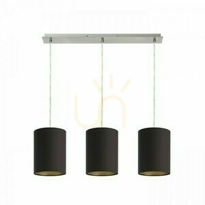 Schirm, Lampenschirm Ron 15/20 Polycotton Schwarz/Gold Foil Max. 28 W small 3