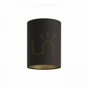 Schirm, Lampenschirm Ron 15/20 Polycotton Schwarz/Gold Foil Max. 28 W small 0