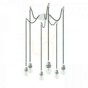 Rendl KOMBIX 6 Pendelset R11780, Weiß/Schwarz/Chrom, 6×E27 small 0