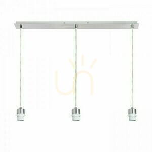 Pendel-Deckensockel More 80 Chrom E27 3x15 W 80 cm small 3