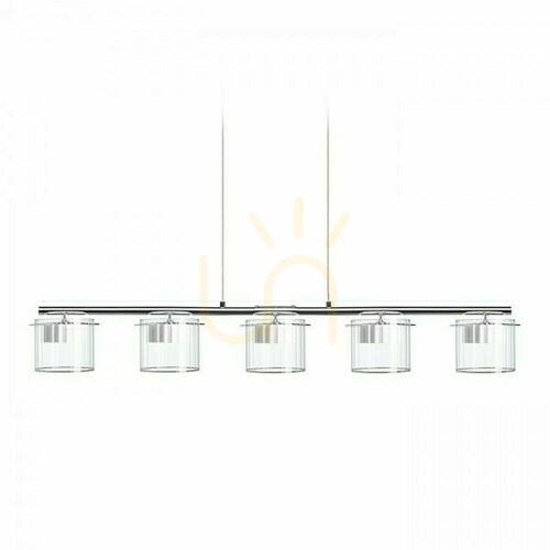 Prüfen Estra V Weiß Transparentes Glas Pendelleuchte 230 Led 5x5 W 3000 K