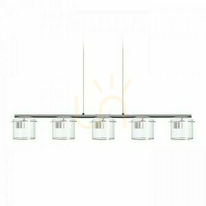 Estra V Weiß Transparentes Glas Pendelleuchte 230 Led 5x5 W 3000 K small 2