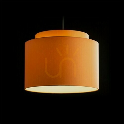 Prüfen Schirm, Lampenschirm Double 40/30 Chintz Orange/Weiß Pvc Max. 23 W