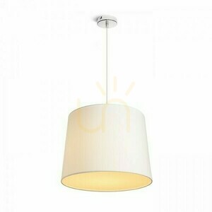 Schirm, Lampenschirm Aspro 40/30 Polycotton Weiß/Weiß Pvc Max. 23 W small 1