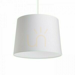 Schirm, Lampenschirm Aspro 40/30 Polycotton Weiß/Weiß Pvc Max. 23 W small 0