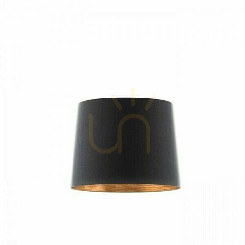 Prüfen Schirm, Lampenschirm Aspro 40/30 Polycotton Schwarz/Kupferfolie Max. 23 W