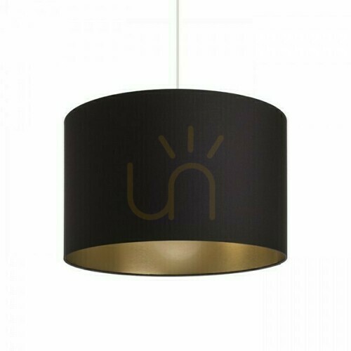 Prüfen Schirm, Lampenschirm Ron 40/25 Polycotton Schwarz/Gold Foil Max. 23 W