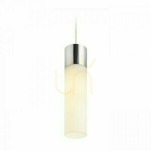Acht Opalglas/Chrom-Pendelleuchte 230 V E27 28 W. small 1