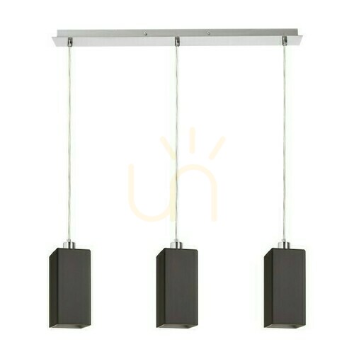 Prüfen Liz Iii 60 Pendelleuchte Schwarz Glas/Nickel Mat 230 V Led E27 3x11 W.
