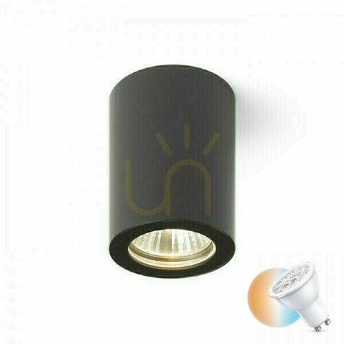 Prüfen Lola 88 Badezimmer-Deckenleuchte Schwarz 230 V Gu10 15 W Ip54