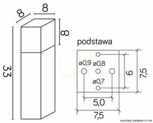 Außenstehleuchte SU-MA CUBE CB-330 DG dunkelgrau 33 cm IP44 small 3