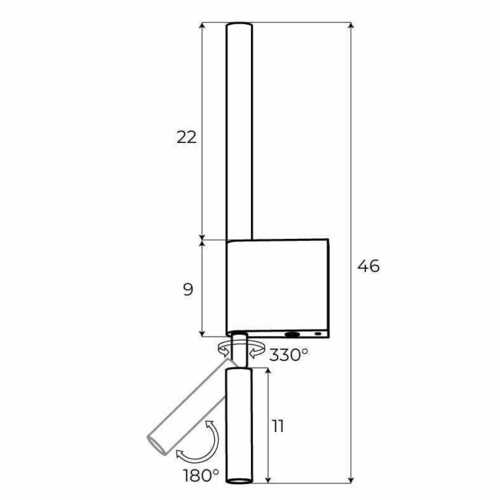 Prüfen Wandlampe Max Light Organic W0339 schwarz Metall LED 47 cm