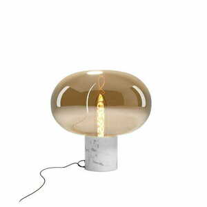 Tischlampe Max Light Moonstone T0056 Bernsteinglas Weißer Marmor 45 cm small 0