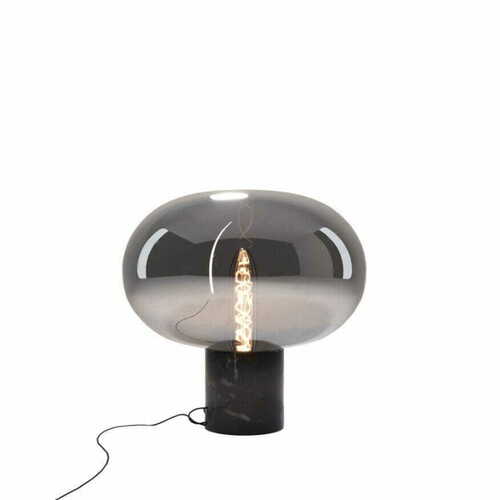 Prüfen Tischlampe Max Light Moonstone T0057 Rauchglas schwarzer Marmor 45 cm