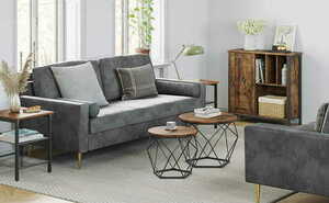 2er-Set Couchtische VASAGLE LET040B01V1 Rustikalbraun/Schwarz small 9