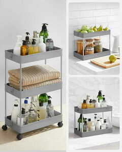 Schrank auf Rädern 3 Fachböden grau - KSC009G01 small 3
