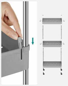 Schrank auf Rädern 3 Fachböden grau - KSC009G01 small 6