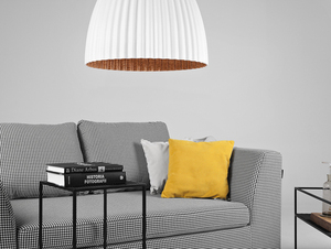 PLISSART M Pendelleuchte - weiß/kupfer 1 PLISSART M Pendelleuchte - weiß/kupfer small 1