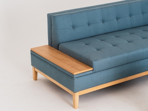 Prüfen Ecksofa links CustomForm by-TOM SHELF L mit Ablage, Topaz ML73, Buche natur