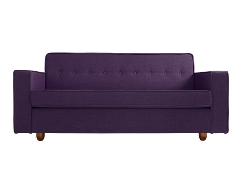Prüfen 2-Sitzer-Sofa CustomForm ZUGO, Stoff pflaume 1309, Holz Nussbaum, 178 cm