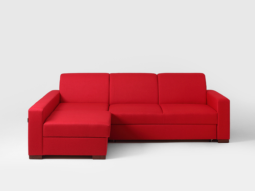 Prüfen Ecksofa LOZIER. L - blutrot(et60), Walnuss