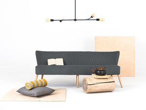 HARRY 3 Personen Sofa. - lilagrau(rv96), natur small 1