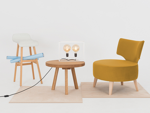 Prüfen Sessel CustomForm FLIPPIN Stoff FRUITY RV41 Maracuja, Buche natur, breite Sitzfläche 75 x 60 cm