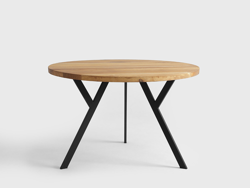 Prüfen ZX SOLID WOOD Esstisch okr. 120 - Eiche, schwarz