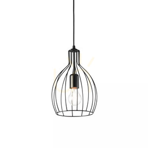 Pendelleuchte Ideallux Ampolla SP1 schwarz Metall E27 148151 small 1