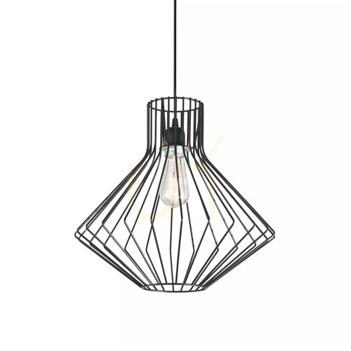 Prüfen Pendelleuchte Ideallux Ampolla SP1 schwarz Metall E27 39,5 cm 167497