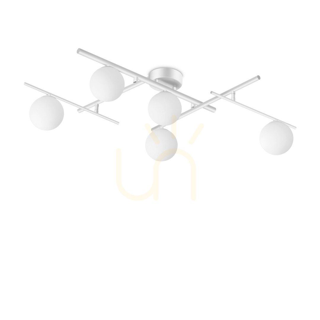 Prüfen Plafond Ideallux Atlas PL5 Bianco weiß 5-flammig G9 328225 Plafond Ideallux Atlas PL5 Bianco weiß 5-flammig G9 328225