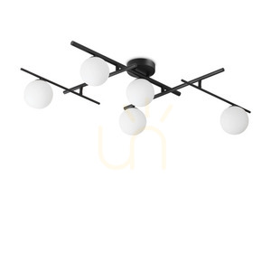 Plafond Ideallux Atlas PL5 Nero schwarz 5-flammig G9 328218 small 0
