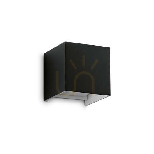 Prüfen Außenwandleuchte Ideallux ATOM D10 schwarz LED 12W 3000K 2-flammig 313450
