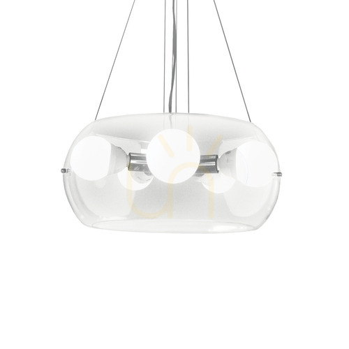 Prüfen Pendelleuchte Ideallux Audi-10 SP5 transparent Glas Metall 5-flammig E27 016863