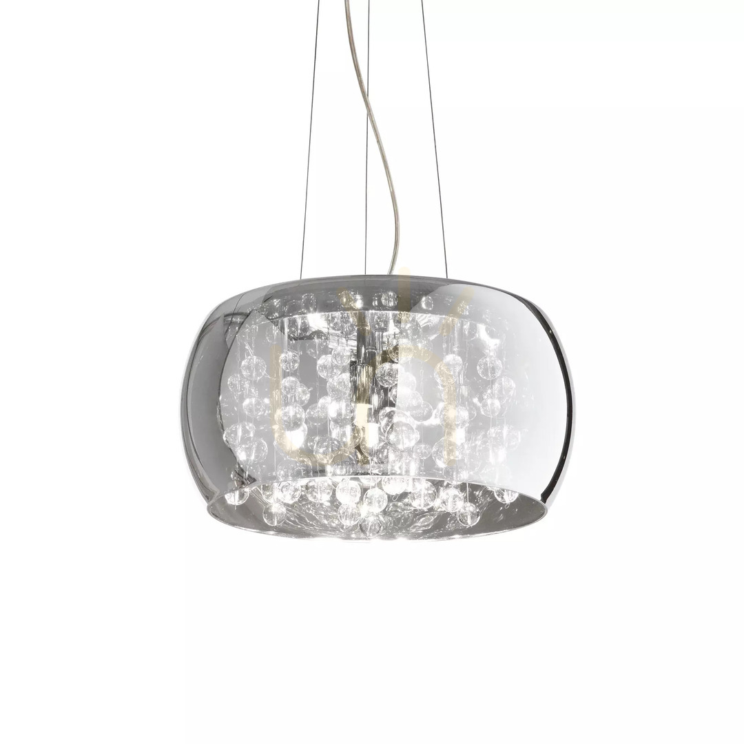 Aussicht Pendelleuchte Ideallux AUDI-80 SP5 Fumé Chrom Glas 5xG9 Ø40 cm 197661 Pendelleuchte Ideallux AUDI-80 SP5 Fumé Chrom Glas 5xG9 Ø40 cm 197661