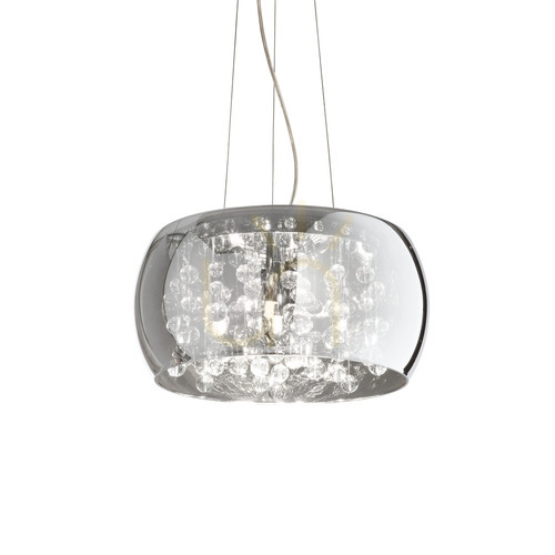 Prüfen Pendelleuchte Ideallux AUDI-80 SP5 Fumé Chrom Glas 5xG9 Ø40 cm 197661